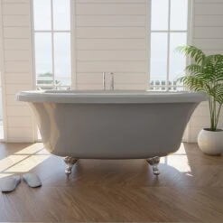 Barrett 66 Inch Double Ended Clawfoot Air Massage Tub - Made In USA