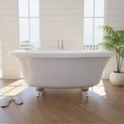 Barrett 72 Inch Double Ended Clawfoot Air Massage Tub - Made In USA