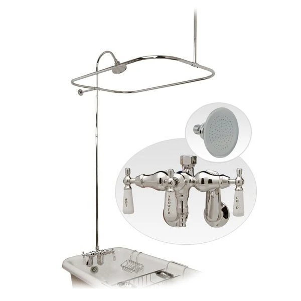 Tub Wall Mount Clawfoot Tub Shower Enclosure With Faucet And Shower Head - Image 4