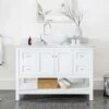 Bristol 48 Inch Modern Console Vanity With Vessel Sink - White