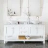 Bristol 72 Inch Modern Console Vanity With Vessel Sink - White