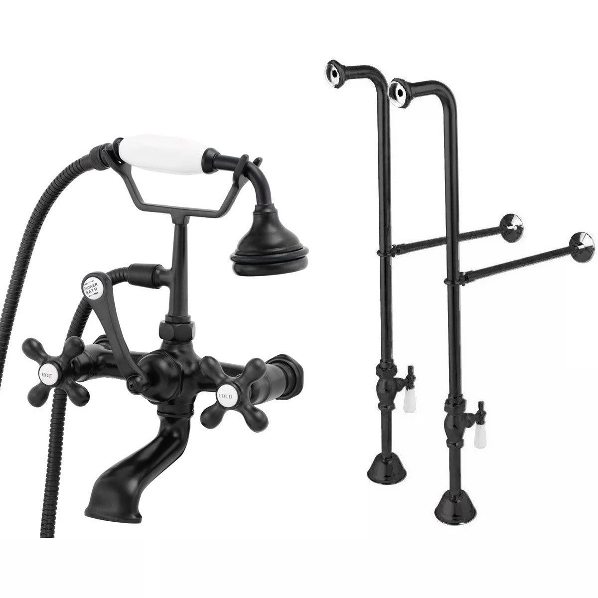 Freestanding British Telephone Clawfoot Tub Faucet With Handshower - Image 3