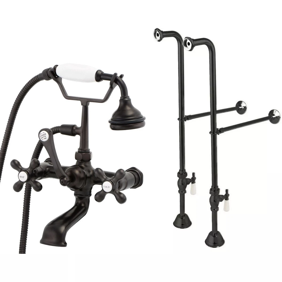 Freestanding British Telephone Clawfoot Tub Faucet With Handshower - Image 6