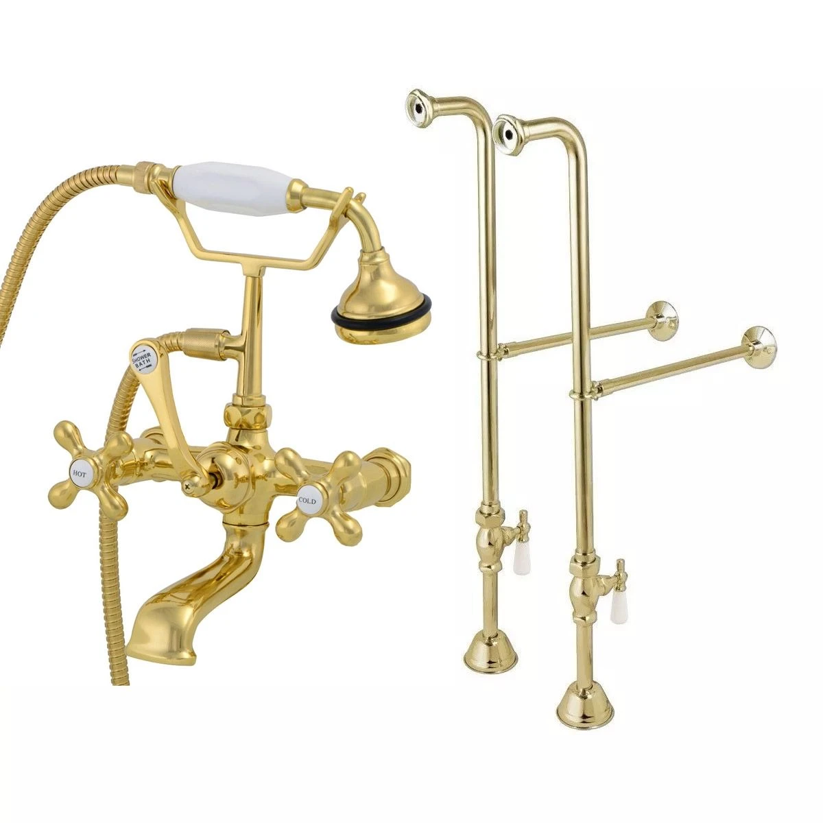 Freestanding British Telephone Clawfoot Tub Faucet With Handshower - Image 2