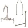 Wall Mount Clawfoot Tub Gooseneck Faucet - Drain - Supply Lines - Complete Set