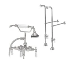 Freestanding Downspout Clawfoot Tub Faucet With Handshower