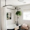 Clawfoot Tub Wall Mount Shower Enclosure With Faucet And Shower Head