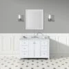 Atwell 48 Inch Modern Console Vanity With Oval Undermount Sink - White