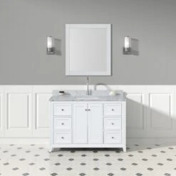 Atwell 48 Inch Modern Console Vanity With Rectangular Undermount Sink - White
