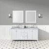Atwell 72 Inch Modern Console Vanity With Oval Undermount Sinks - White