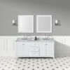 Atwell 72 Inch Modern Console Vanity With Rectangular Undermount Sinks - White