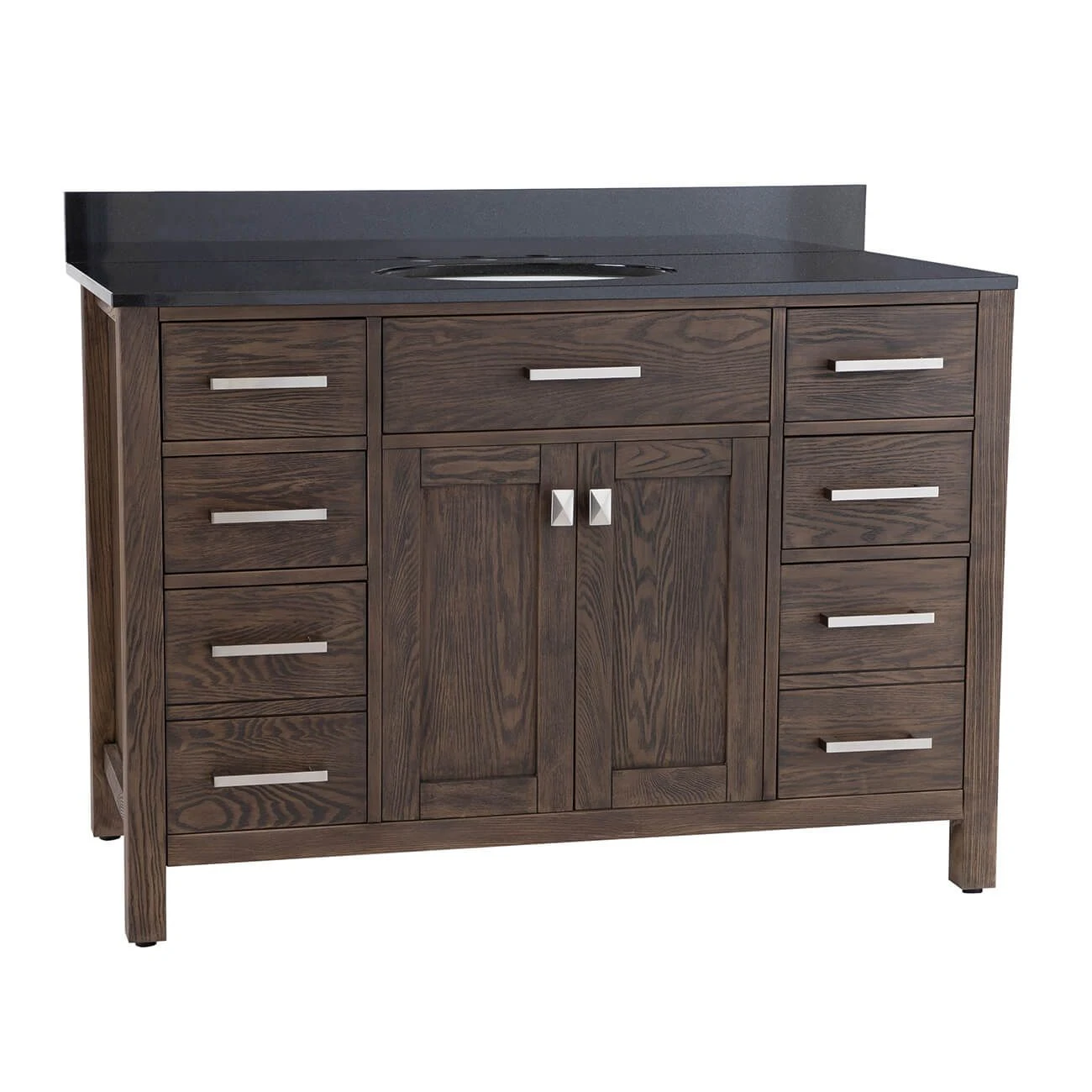 Mason Hill 48 Inch Oak Vanity With Oval Undermount Sink - Dark Oak - Image 4