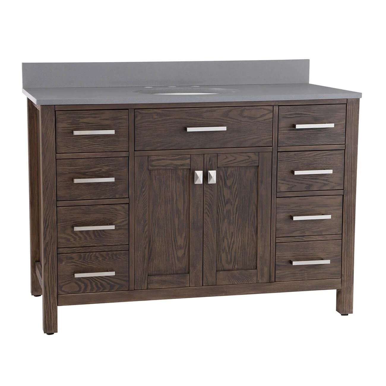 Mason Hill 48 Inch Oak Vanity With Oval Undermount Sink - Dark Oak - Image 6