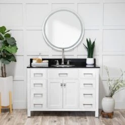 Mason Hill 48 Inch Oak Vanity With Oval Undermount Sink - White