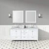 Lily 72 Inch Modern Console Vanity With Oval Undermount Sinks - White