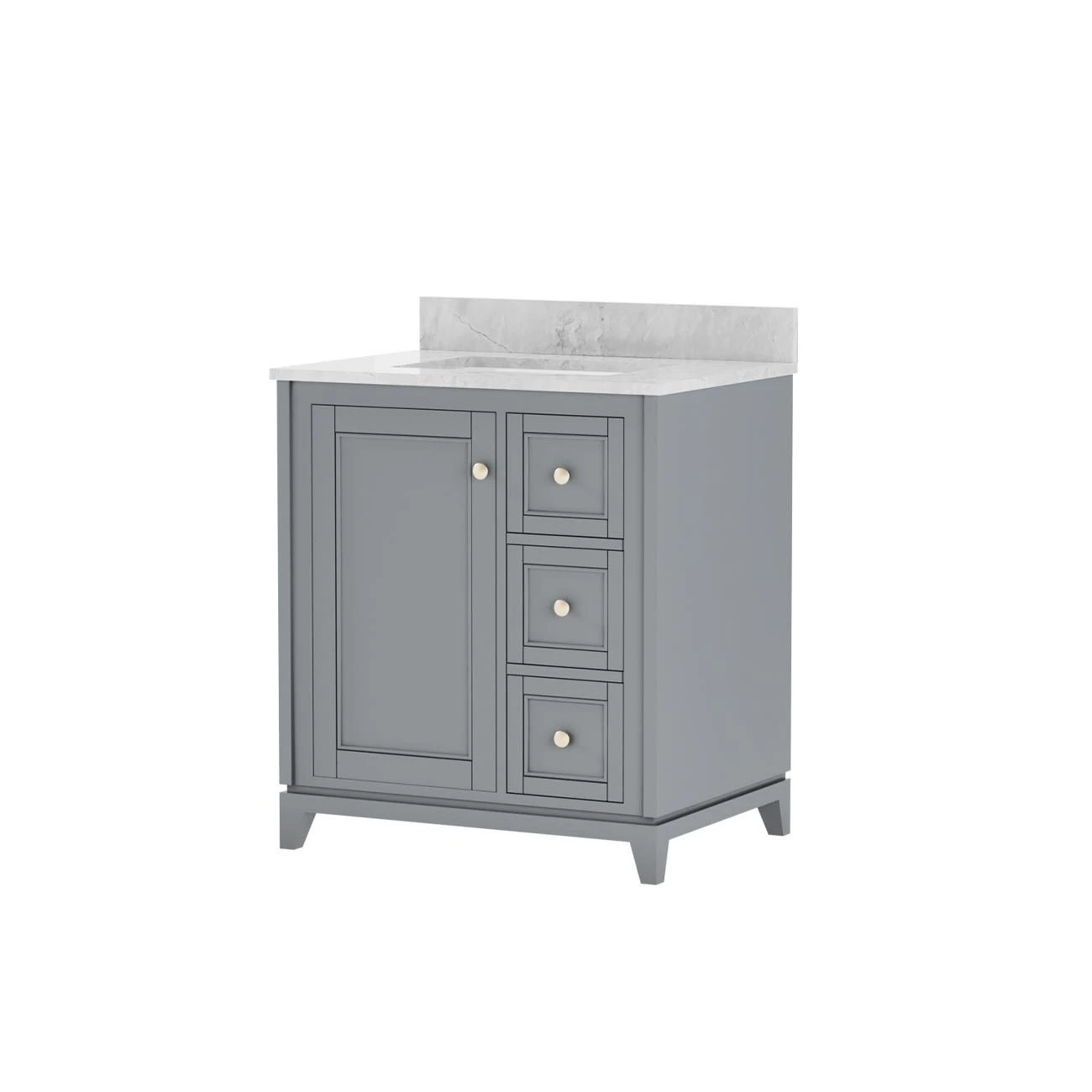 Atwell 30 Inch Gray Modern Console Vanity With Rectangular Undermount Sink - Image 2