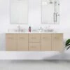 Mia 72 Inch Floating Vanity With Square Undermount Sink - Light Oak