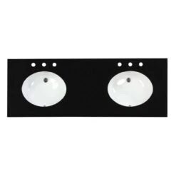 60 Inch Vanity Top With Oval Undermount Sinks