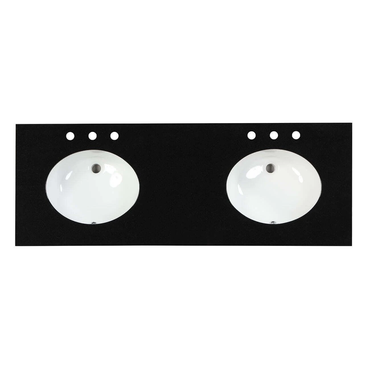 60 Inch Vanity Top With Oval Undermount Sinks