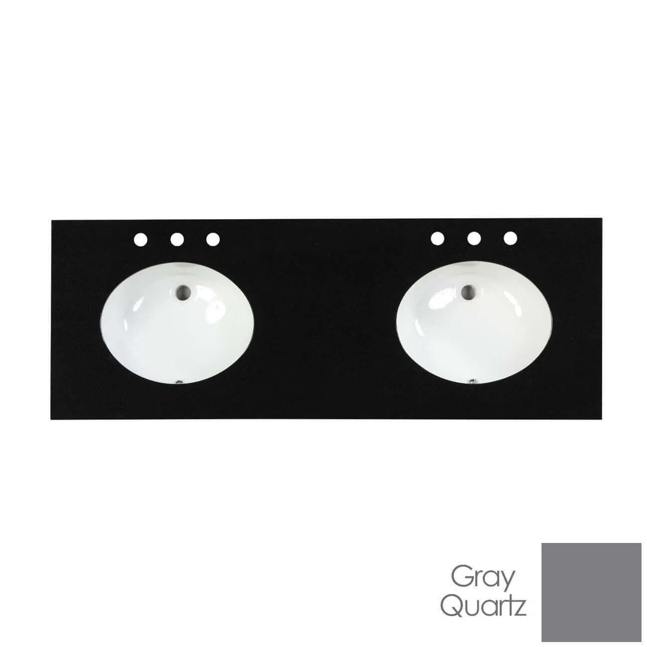 60 Inch Vanity Top With Oval Undermount Sinks - Image 2