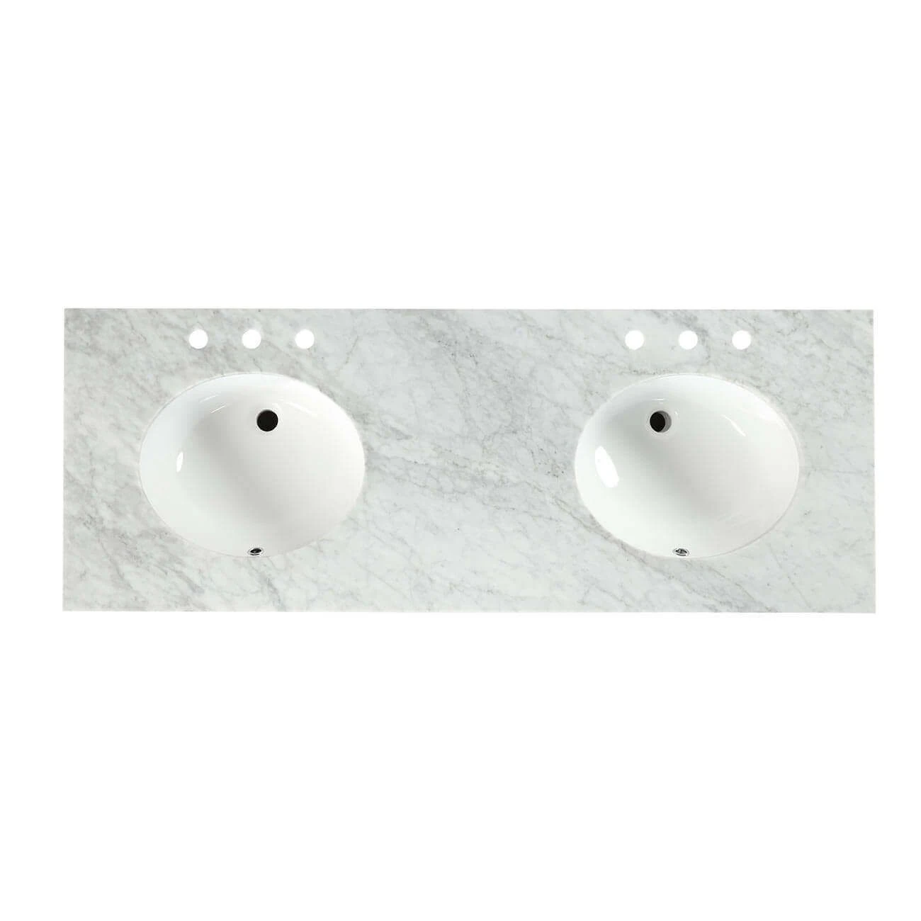 60 Inch Vanity Top With Oval Undermount Sinks - Image 3