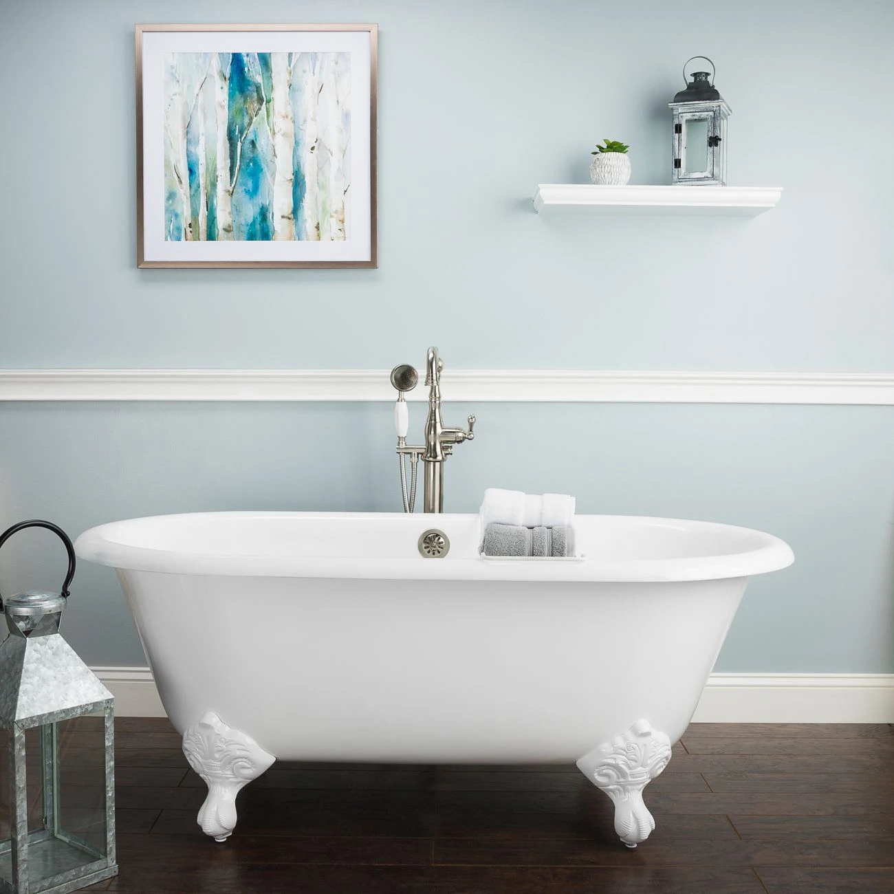 Kensington Cast Iron Double Ended Clawfoot Tub - No Faucet Drillings