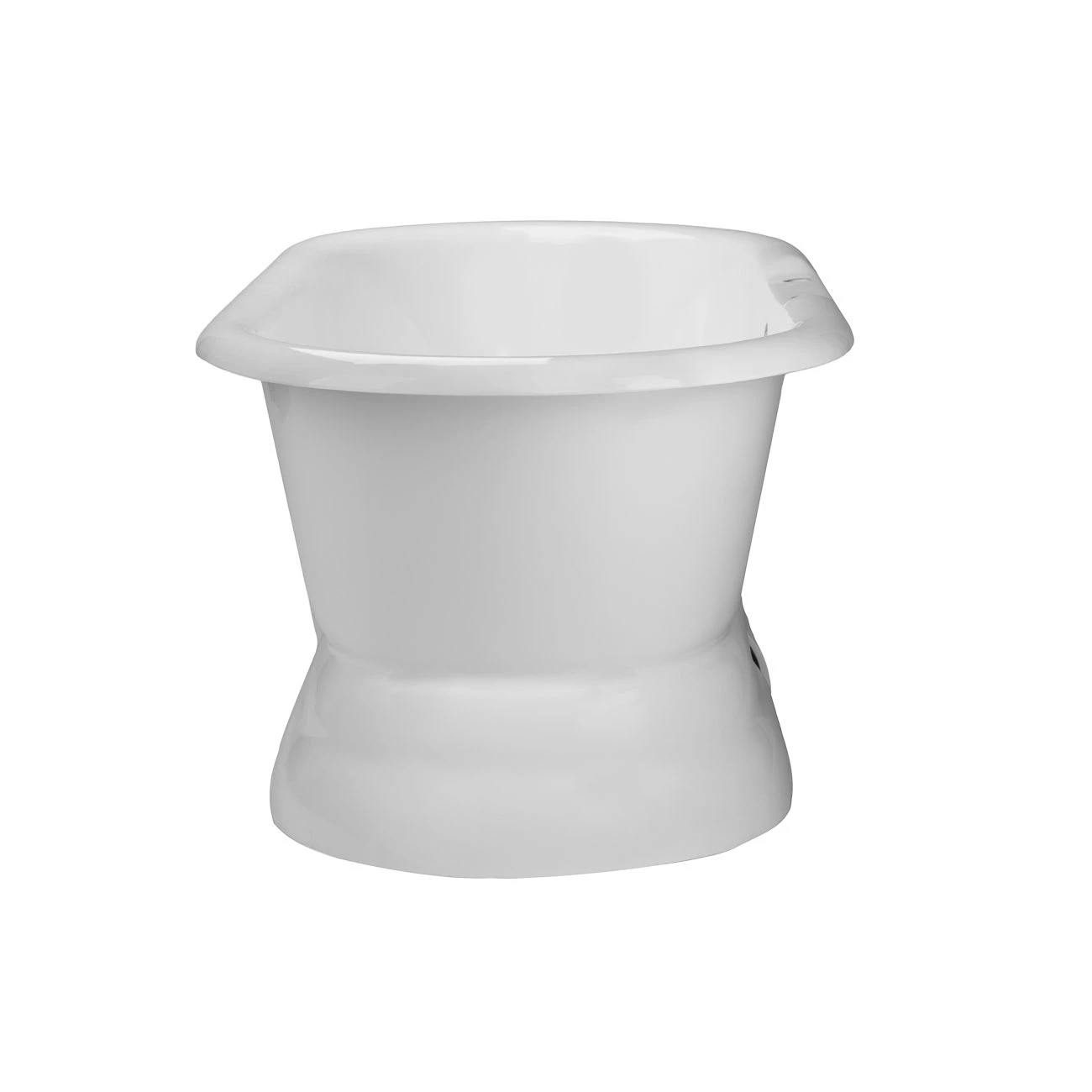 Laurent 66 Inch Cast Iron Double Ended Pedestal Tub Package - White / Chrome Fixtures - Image 7
