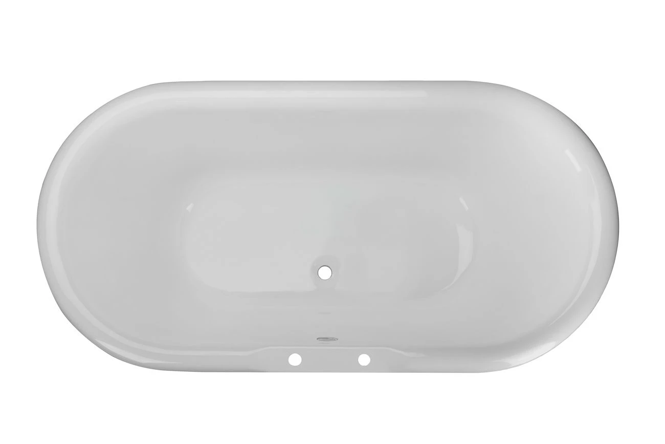 Laurent 66 Inch Cast Iron Double Ended Pedestal Tub Package - White / Chrome Fixtures - Image 9