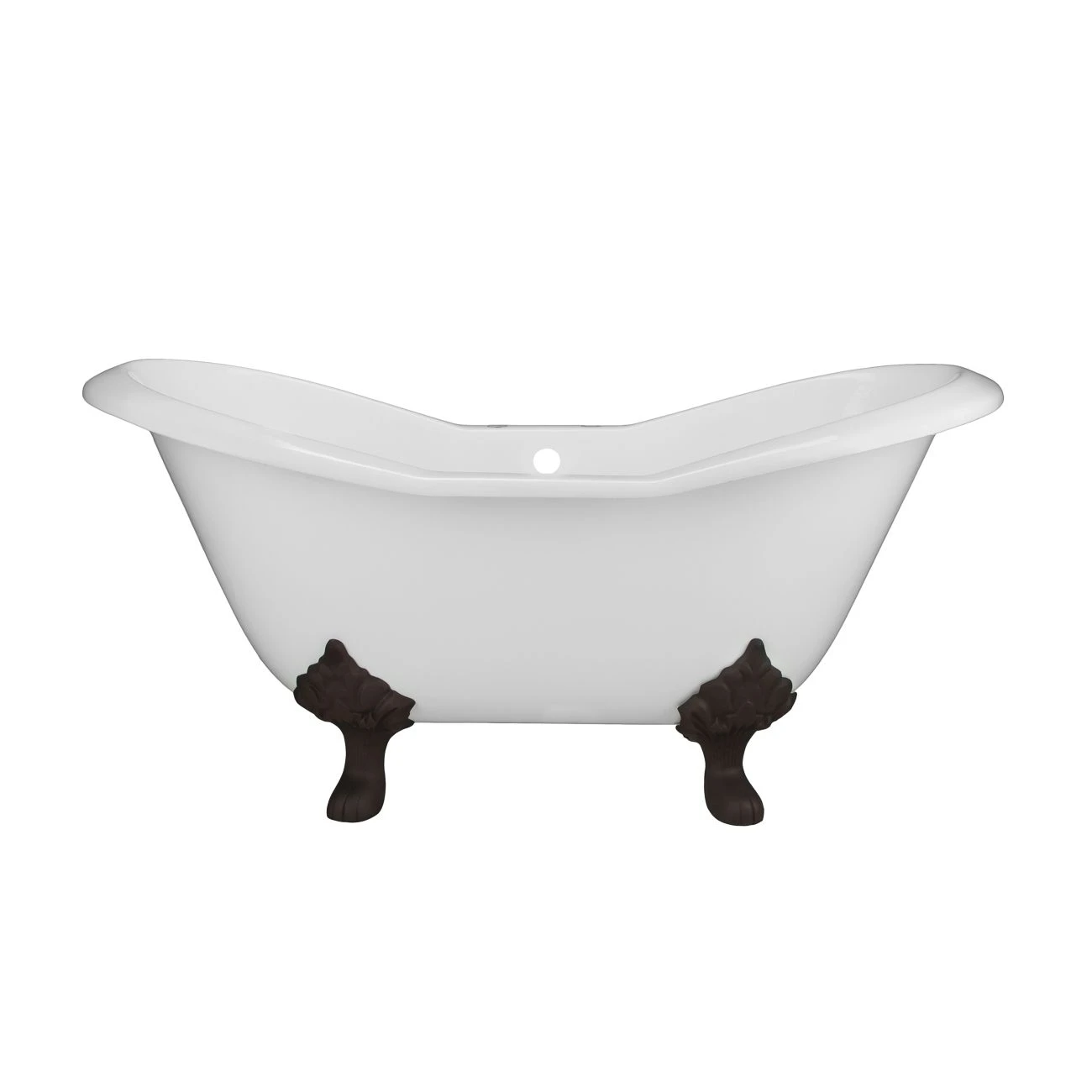 Grace Cast Iron Double Slipper Tub - Rim Faucet Drillings - Lion Paw Feet - Image 5