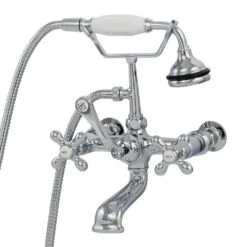 Bathroom Wall Mount English Telephone Clawfoot Tub Faucet With Handshower