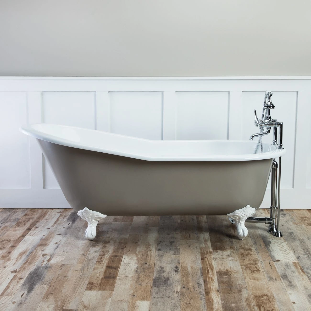 Mila Cast Iron Slipper Clawfoot Tub - Rim Faucet Drillings