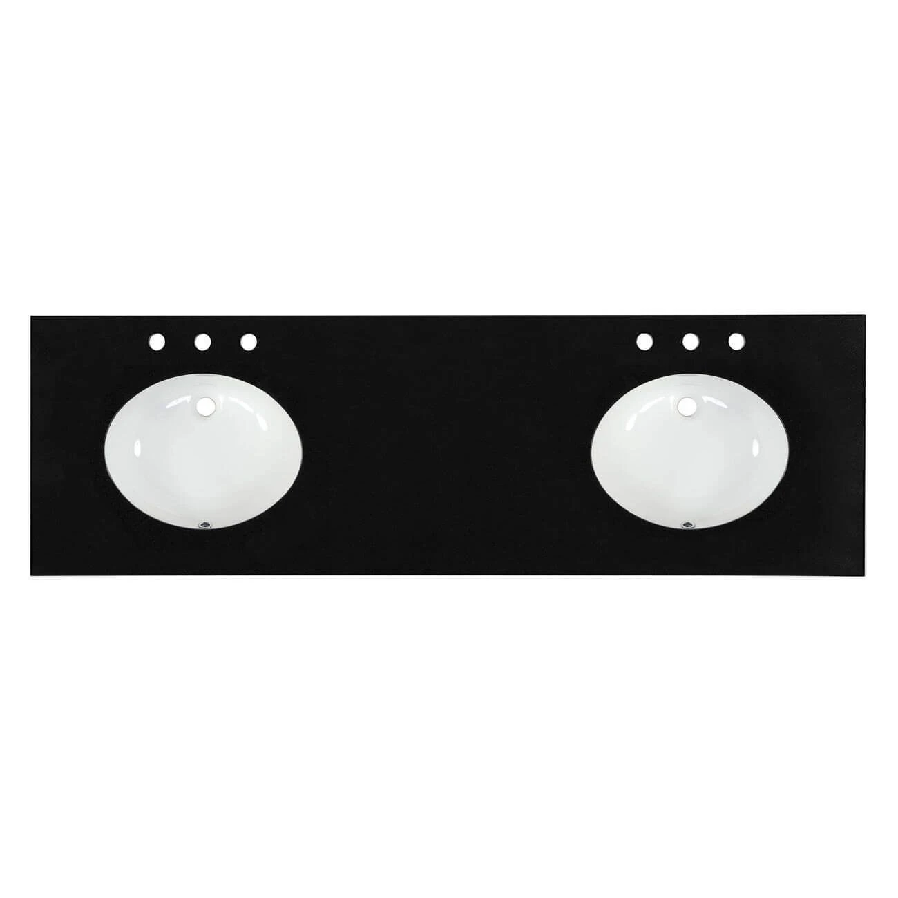 72 Inch Vanity Top With Oval Undermount Sinks