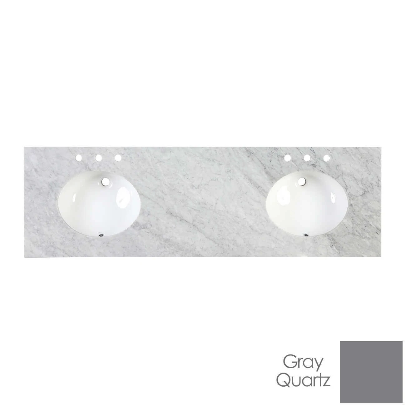 72 Inch Vanity Top With Oval Undermount Sinks - Image 2