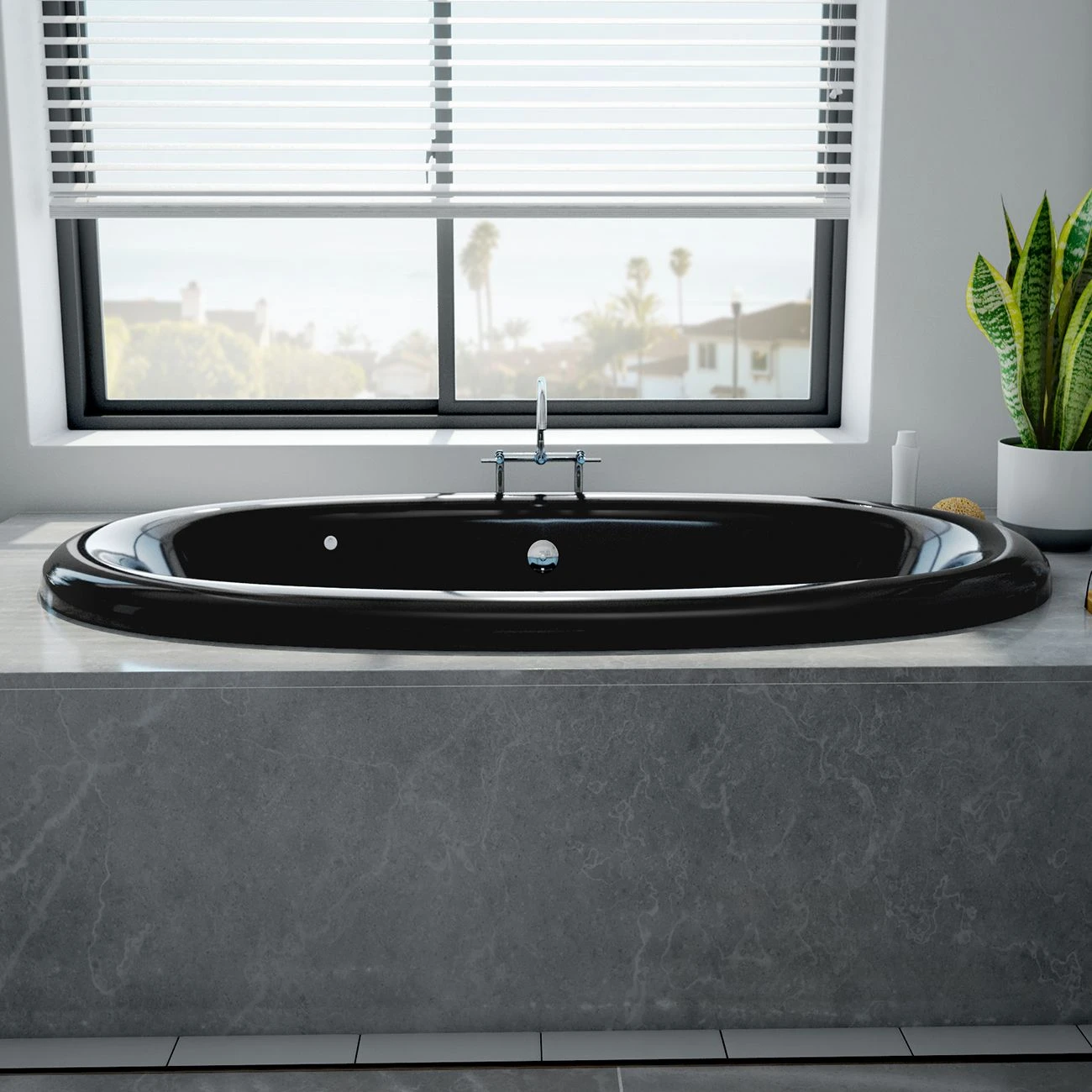 Brigham Acrylic Double Ended Drop In Heated Soaking Tub - Left Side Heater - Made In USA