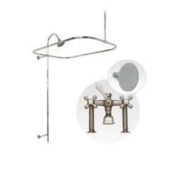Deck Mount Clawfoot Tub Shower Enclosure With Faucet And Showerhead