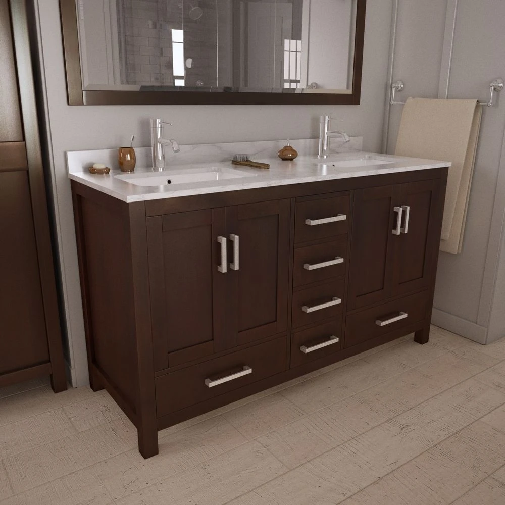 Sheffield 72 In Double Square Sink Vanity Set - Image 2