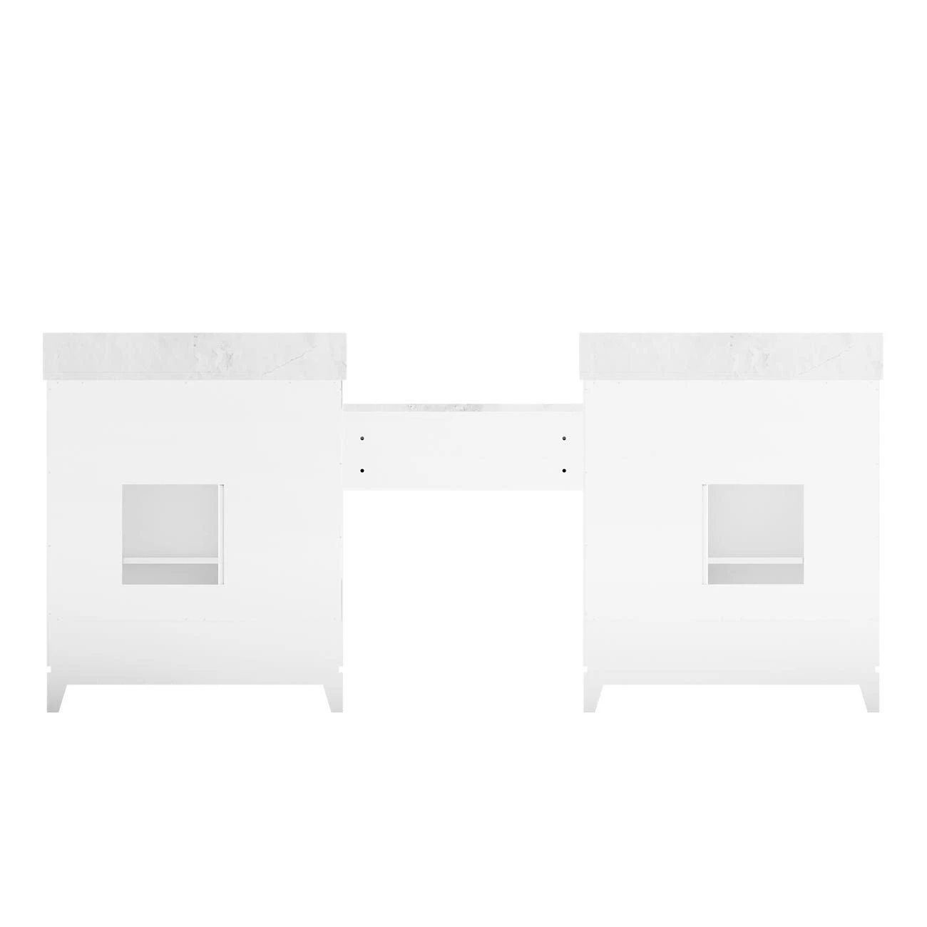 Atwell 84 Inch Modern Console Vanity With Rectangular Undermount Sinks - White - Image 4