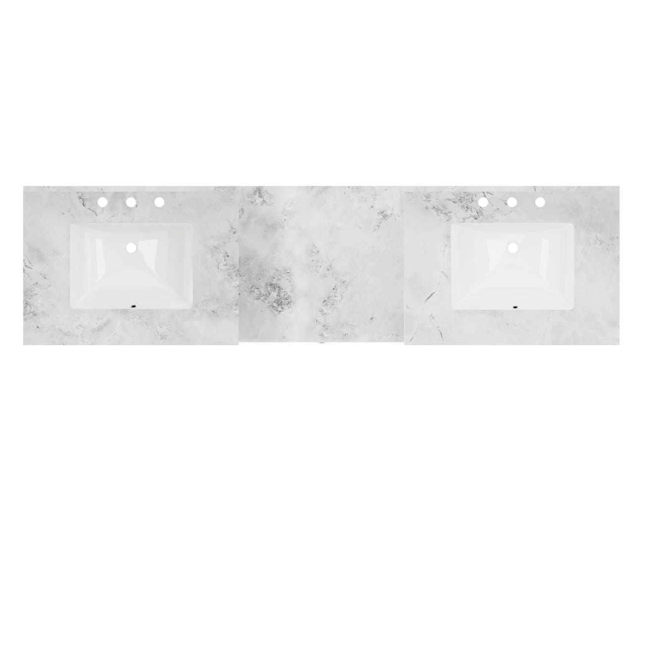 Atwell 84 Inch Modern Console Vanity With Rectangular Undermount Sinks - White - Image 5