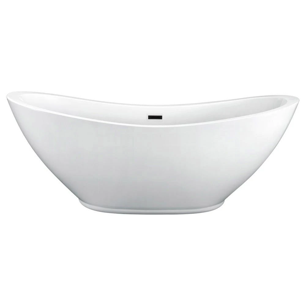 Parker 69 Inch Acrylic Double Ended Freestanding Tub - No Faucet Drillings - Image 5