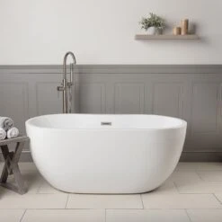 Hudson Acrylic Double Ended Freestanding Tub - No Faucet Drillings