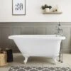 Savanna 54 Inch Acrylic Classic Rolltop Clawfoot Tub Package - White / White Feet & Chrome Fixtures