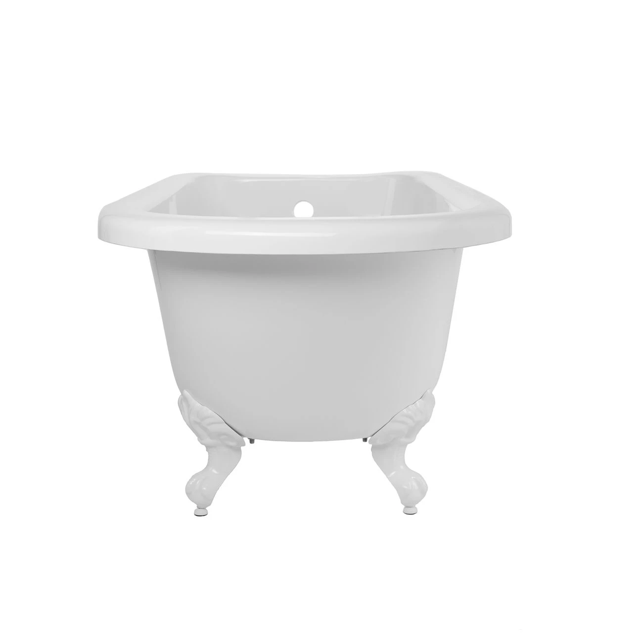 Savanna 54 Inch Acrylic Classic Rolltop Clawfoot Tub Package - White / White Feet & Chrome Fixtures - Image 4