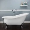 Paris Acrylic Slipper Clawfoot Tub - No Faucet Drillings - Lion Paw Feet