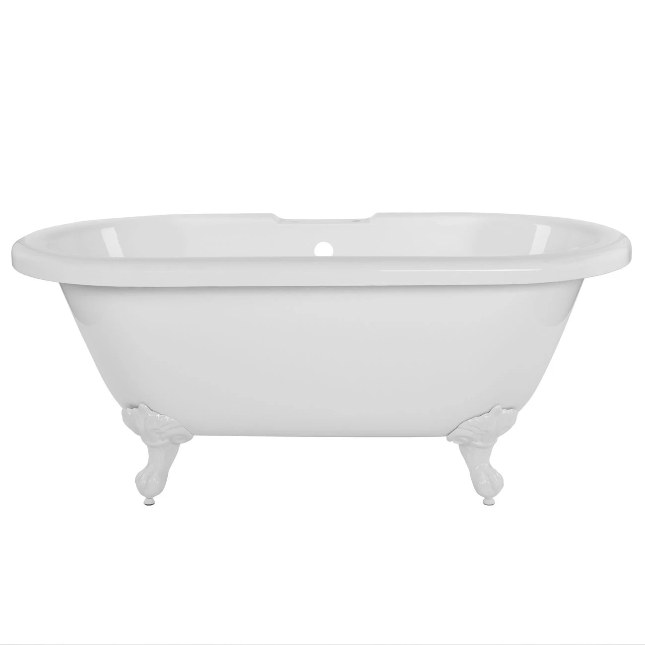 Windsor Acrylic Double Ended Clawfoot Tub - Rim Faucet Drillings - Ball & Claw Feet - Image 2