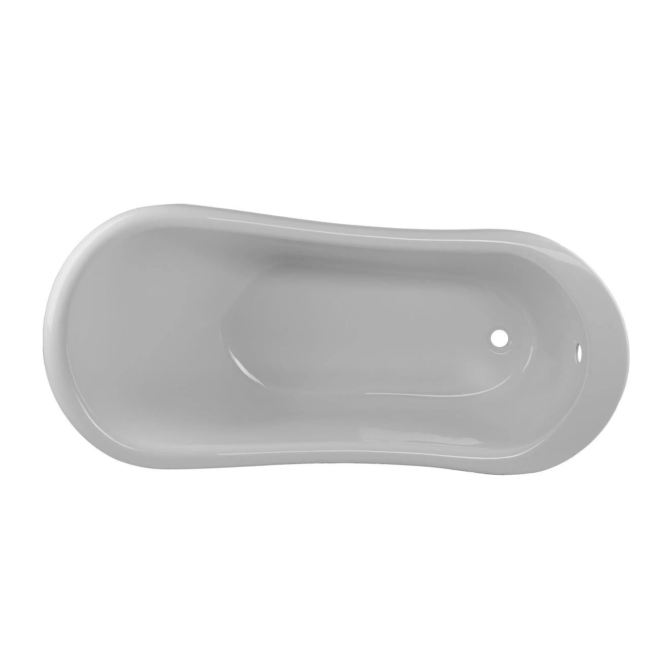 Bristol 62 Inch Acrylic Slipper Clawfoot Tub Package - White / Chrome Feet & Fixtures - Image 6