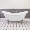 Victoria 70 Inch Acrylic Double Slipper Clawfoot Tub - Rim Faucet Drillings - Imperial Ball & Claw Feet