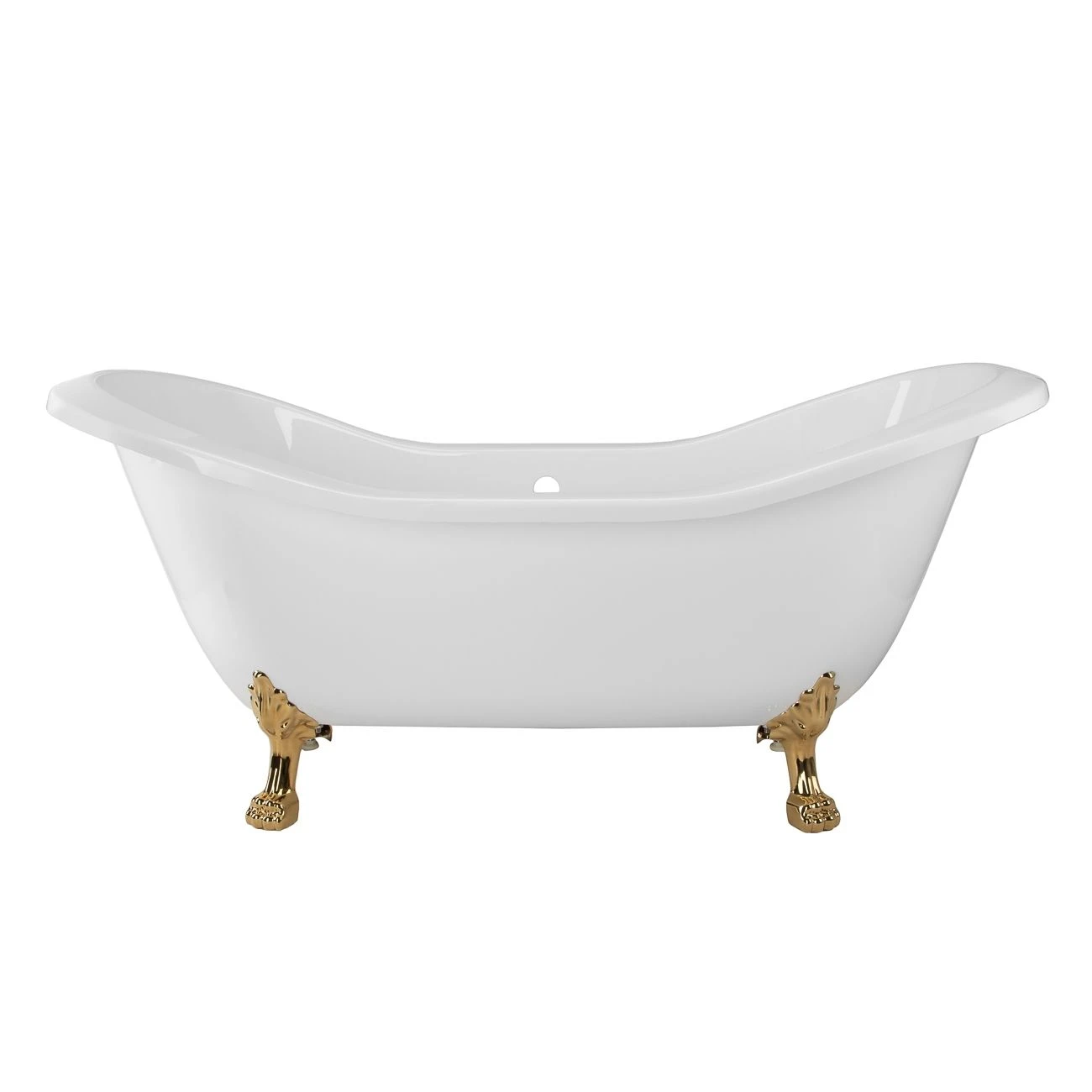 Serenity 72 Inch Acrylic Double Slipper Clawfoot Tub - No Faucet Drillings - Lion Paw Feet - Image 5