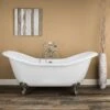 Serenity 72 Inch Acrylic Double Slipper Clawfoot Tub Package - White / Chrome Feet & Fixtures