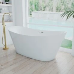 Hollis 67 Inch Freestanding Double Slipper Tub