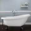 Bristol Acrylic Slipper Clawfoot Tub - No Faucet Drillings - Imperial Ball & Claw Feet
